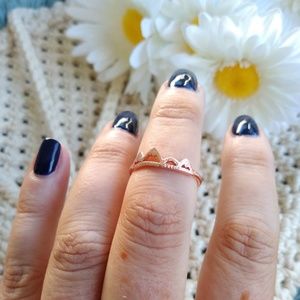 Mountain adjustable ring in rose gold stackable